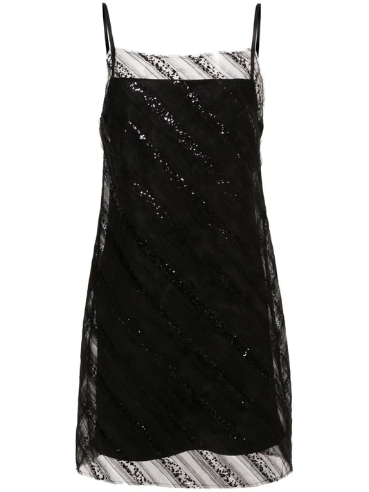Glitter-Embellished Tulle Slip Dress