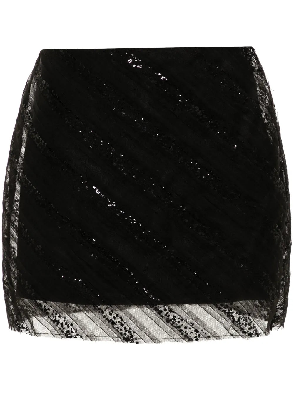 Tulle-Overlay Mini Skirt
