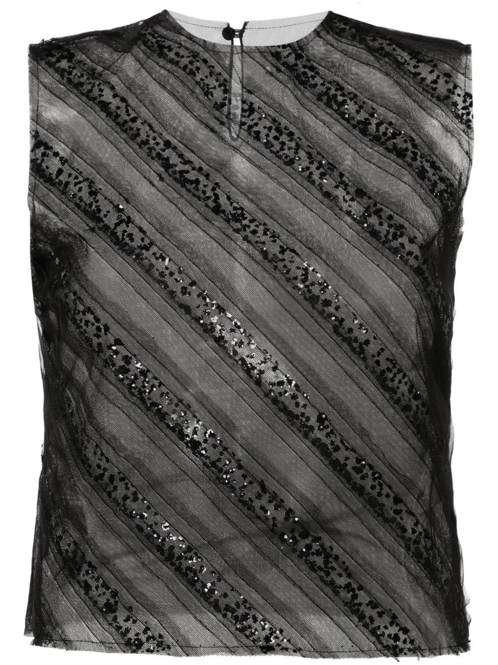 Sequined Tulle Tank Top