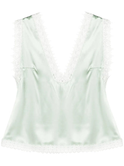 Lace-Trim Silk Camisole