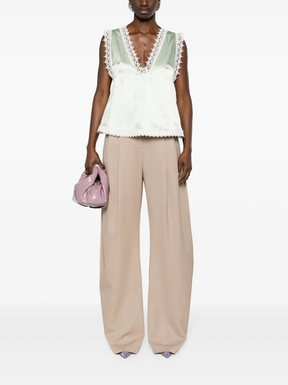 Lace-Trim Silk Camisole