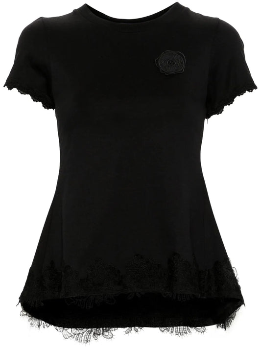 Godet Lace-Trim T-Shirt