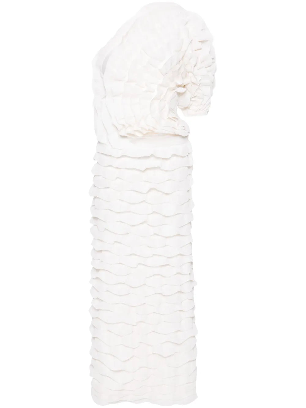 Ruffled Asymmetric Maxi Dress