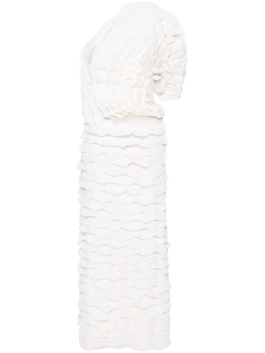 Ruffled Asymmetric Maxi Dress
