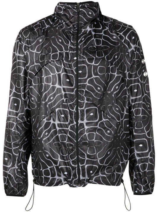 Graphic-Print Hood Jacket