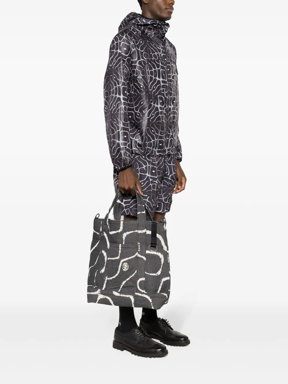 Graphic-Print Hood Jacket