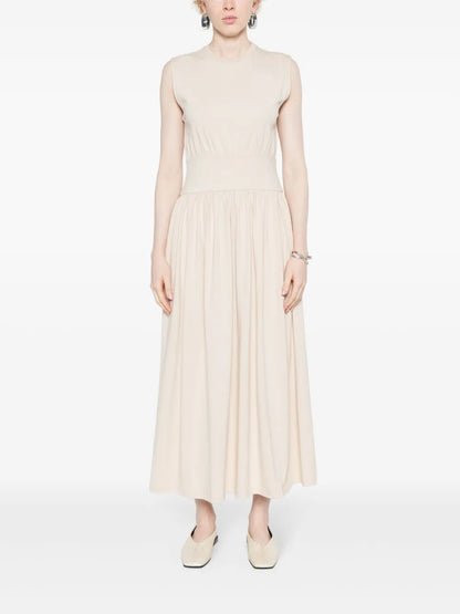 Fitted-Waistband Midi Dress