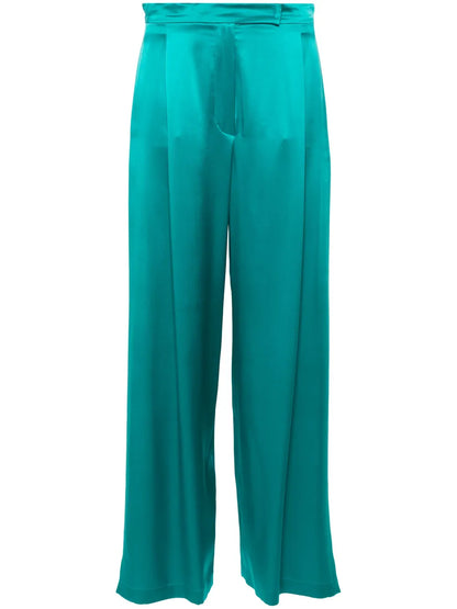 Side-Slits Silk Palazzo Pants