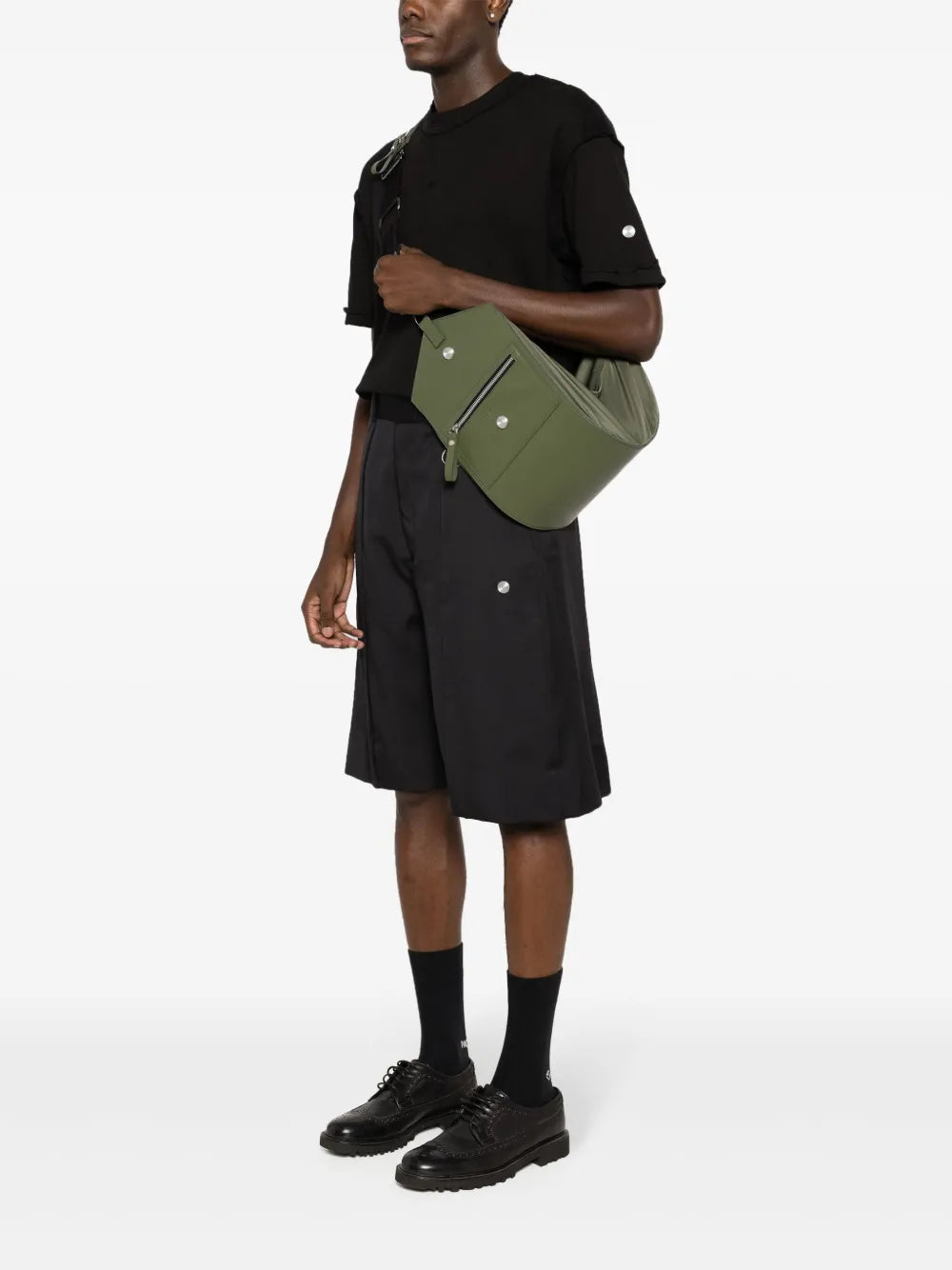 Logo-Plaque Virgin-Wool Shorts