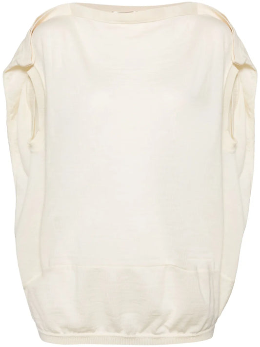 Fine-Knot Crew-Neck Wool Top