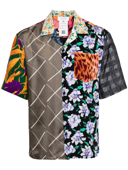 Regenerated Colour-Block Silk Shirt