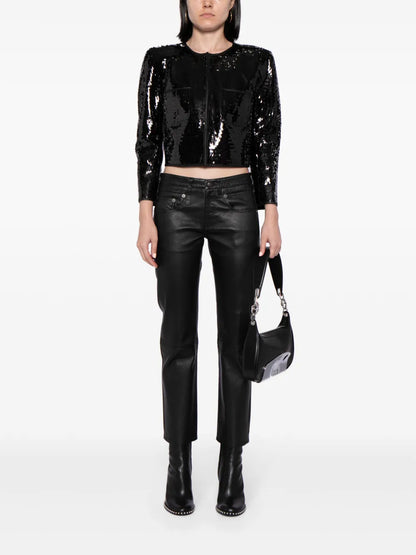 Boy Straight Leather Trousers