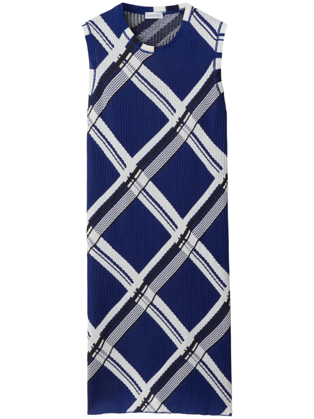 Check-Print Silk Dress