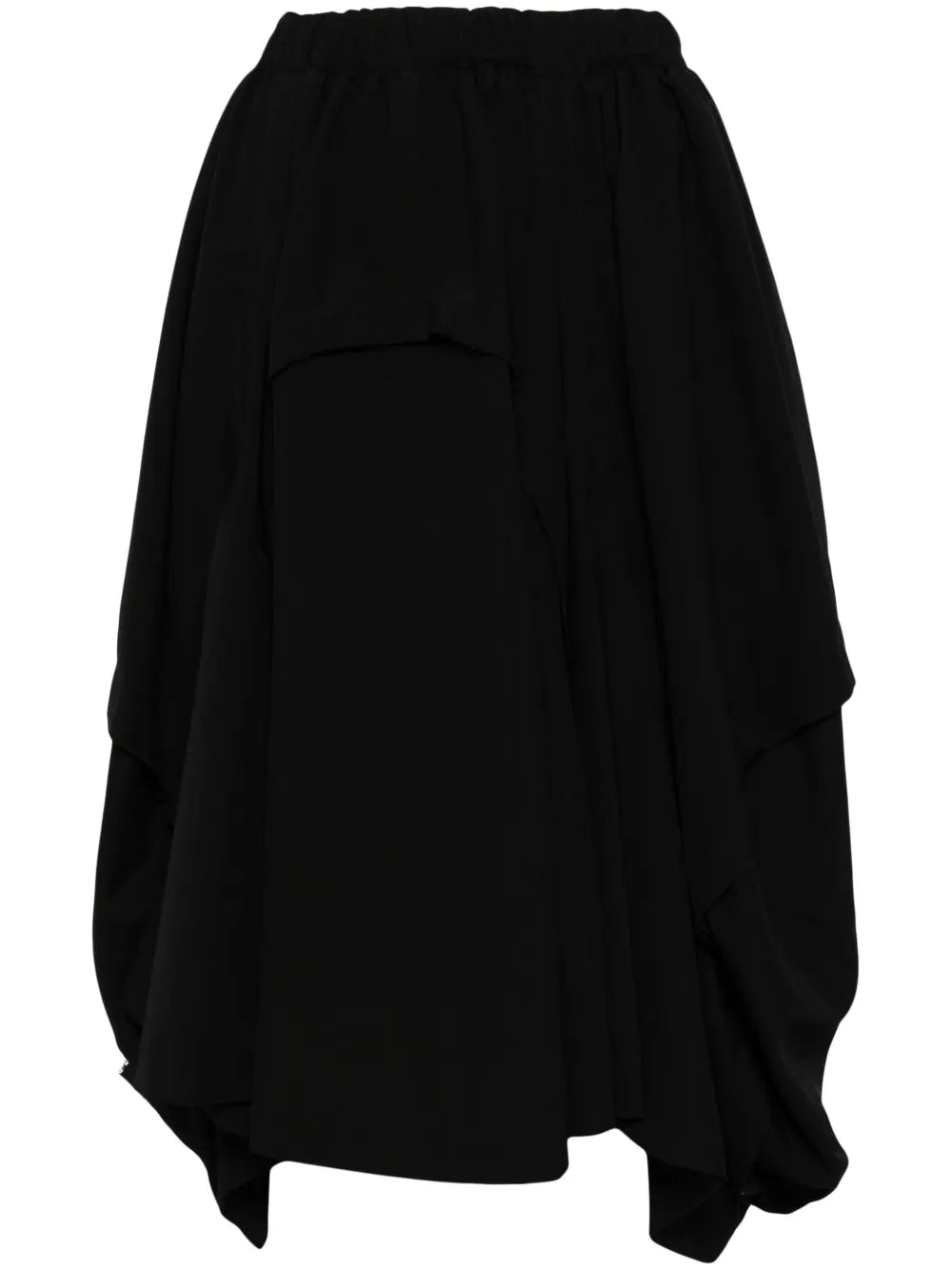 Wool Draped Midi Skirt