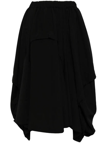 Wool Draped Midi Skirt