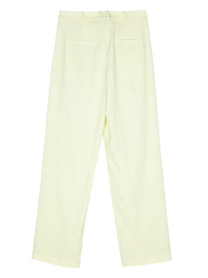 Pleat-Detail Straight-Leg Trousers