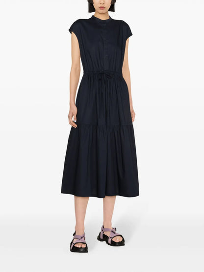Drawstring-Waist Maxi Dress