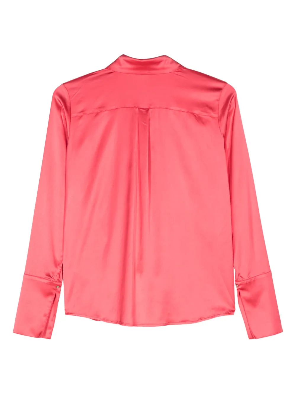 Spread-Collar Satin Shirt