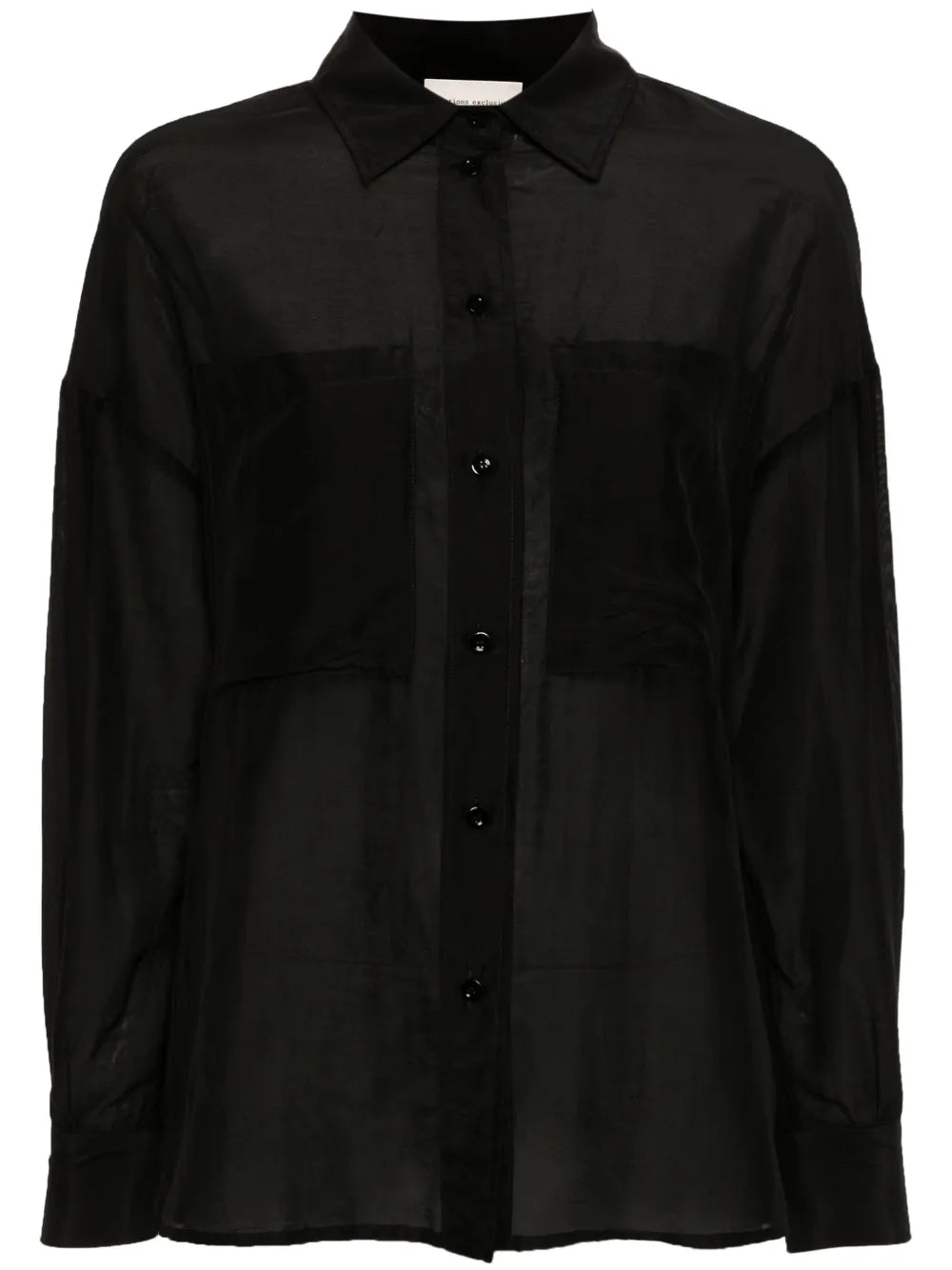 Chest-Pockets Semi-Sheer Shirt