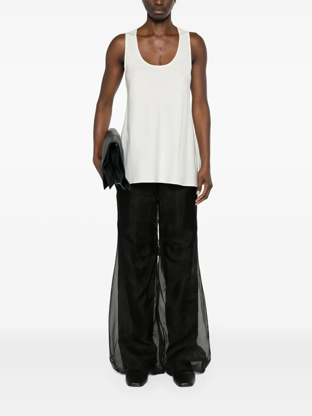 Scoop-Neck Satin Tank Top