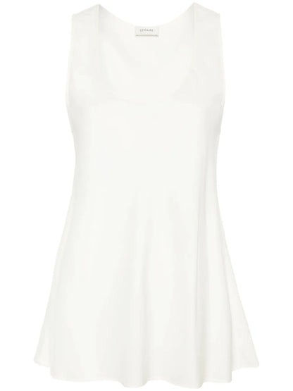 Scoop-Neck Satin Tank Top