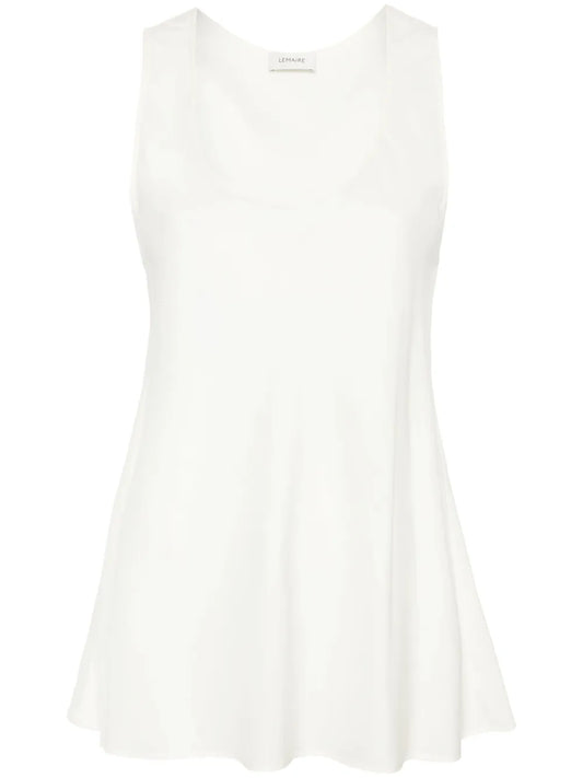 Scoop-Neck Satin Tank Top