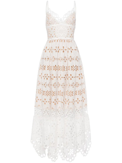 V-Neck Embroidered Maxi Dress