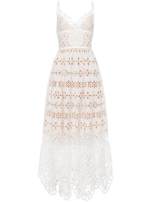 V-Neck Embroidered Maxi Dress