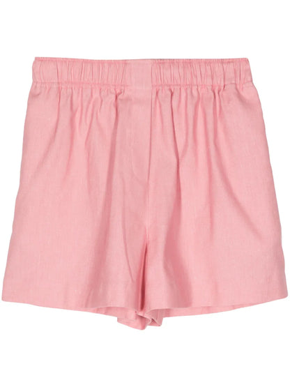 Gabardine-Weave High-Waisted Shorts