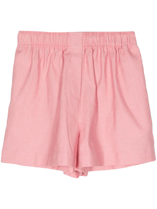 Gabardine-Weave High-Waisted Shorts
