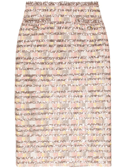 Camaleonte Sequin-Embellished Midi Skirt