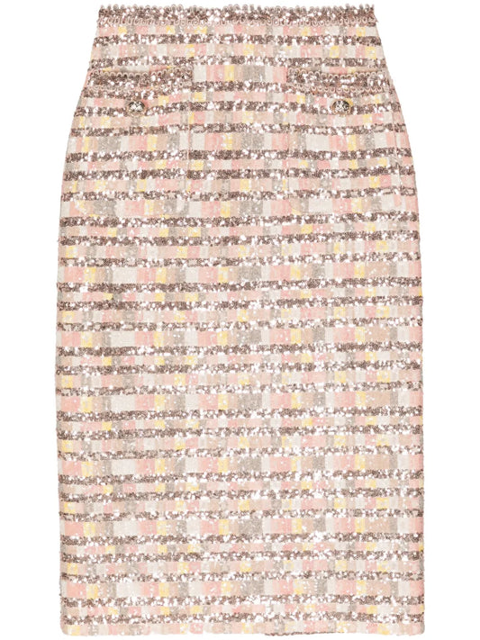 Camaleonte Sequin-Embellished Midi Skirt