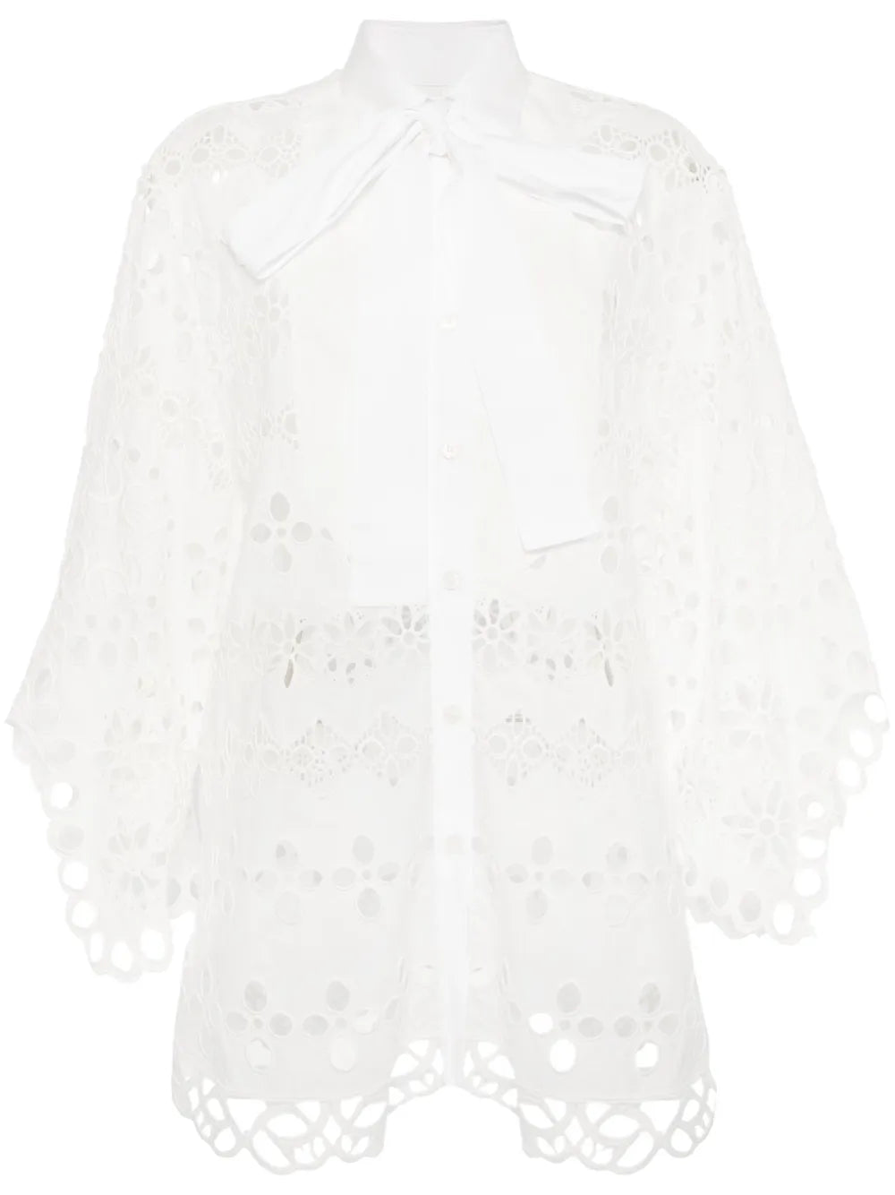 Lace Embroidered Cotton Shirt