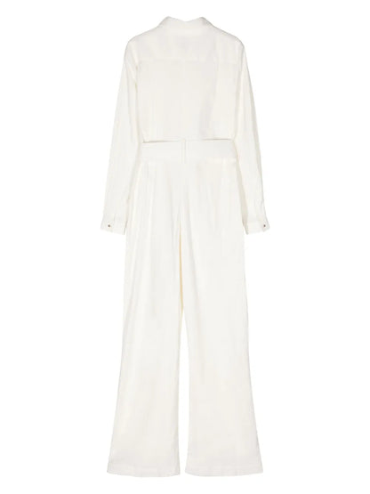 Gabardine Wide-Leg Jumpsuit