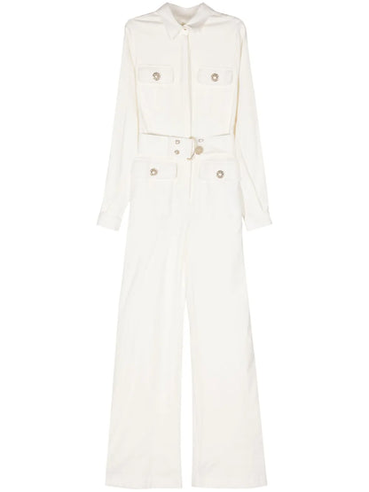 Gabardine Wide-Leg Jumpsuit