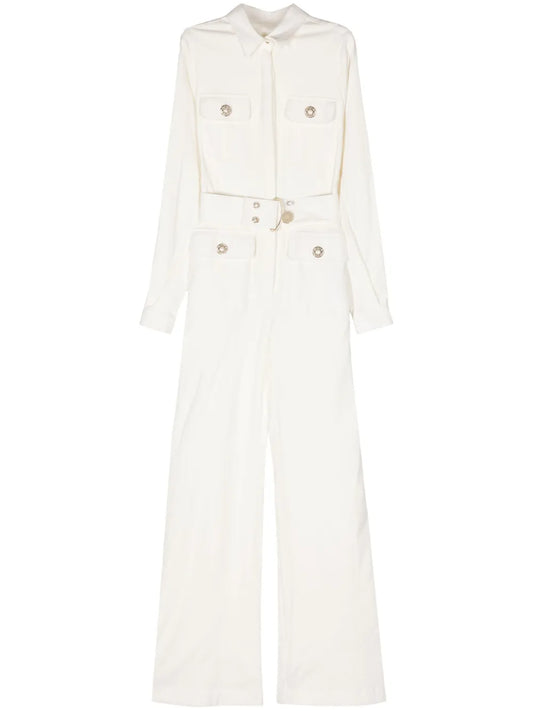 Gabardine Wide-Leg Jumpsuit