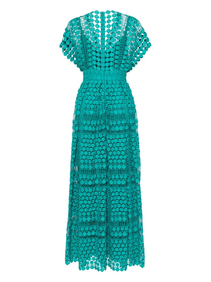 Macramé Silk Maxi Dress