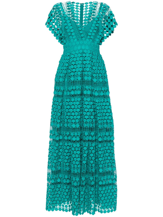 Macramé Silk Maxi Dress