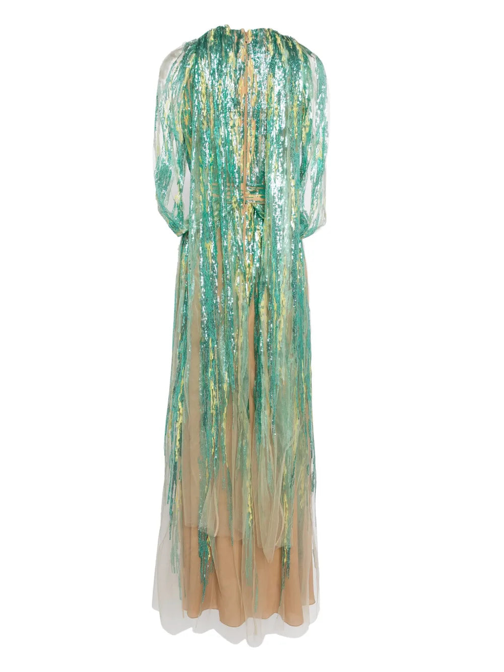 Sequin-Embellished Tulle Gown