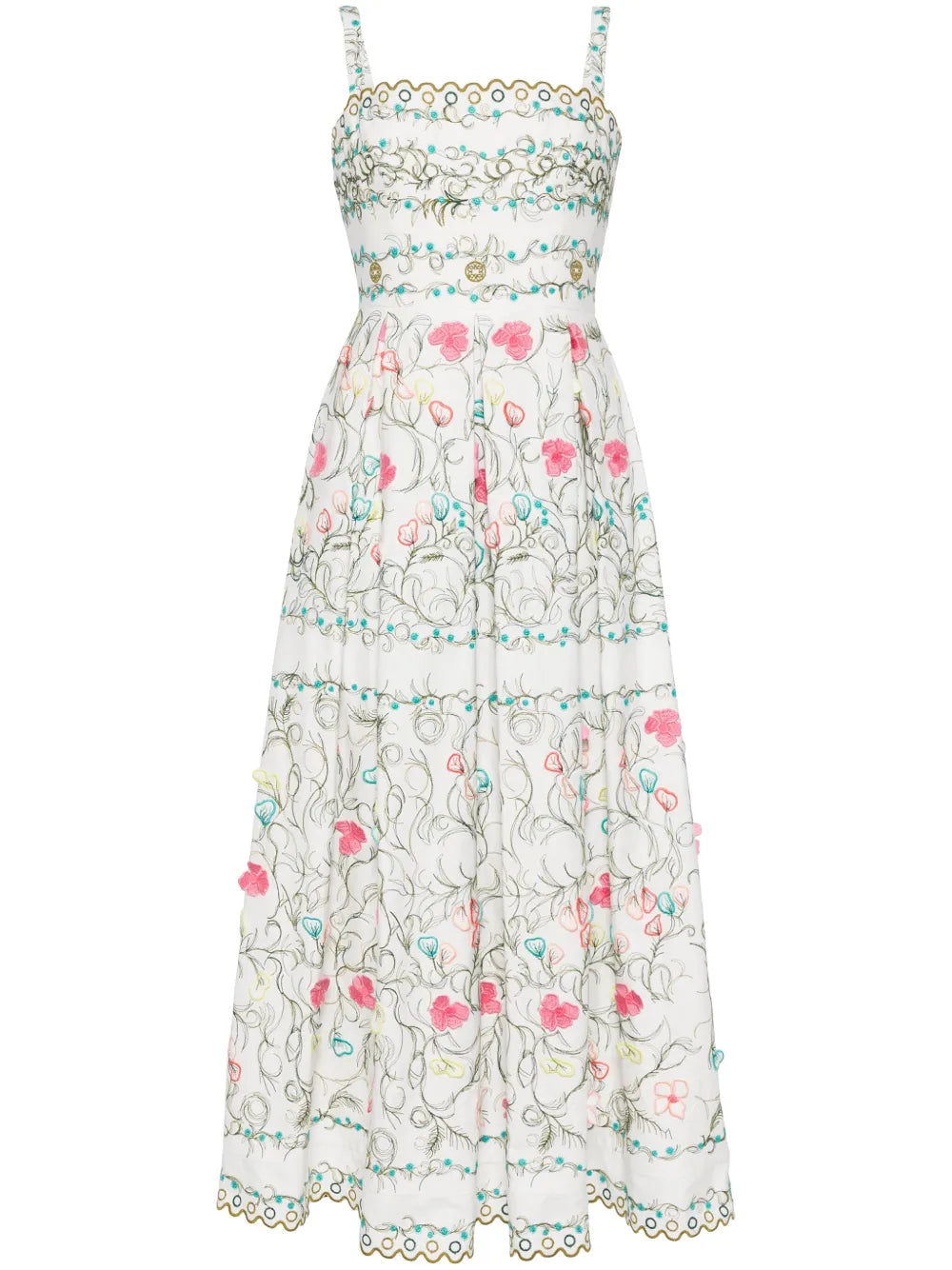 Floral-Embroidered Maxi Dress
