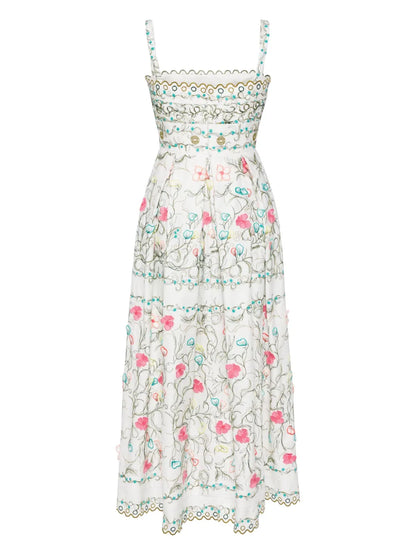 Floral-Embroidered Maxi Dress
