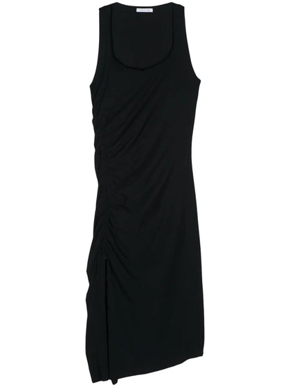 Ruched-Detail Midi Dress