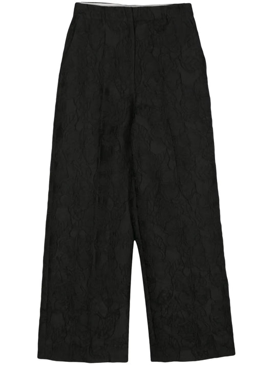 Fling Floral-Jacquard Palazzo Pants