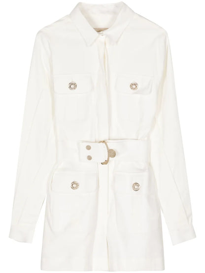 Gabardine-Weave Playsuit