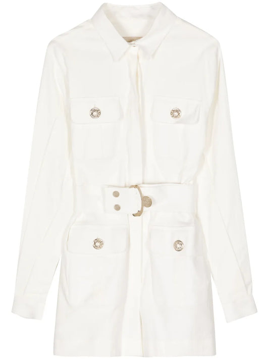 Gabardine-Weave Playsuit