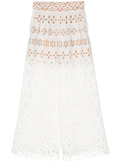 Broderie-Anglaise Palazzo Pants