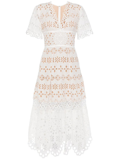 Broderie Anglaise Midi Dress