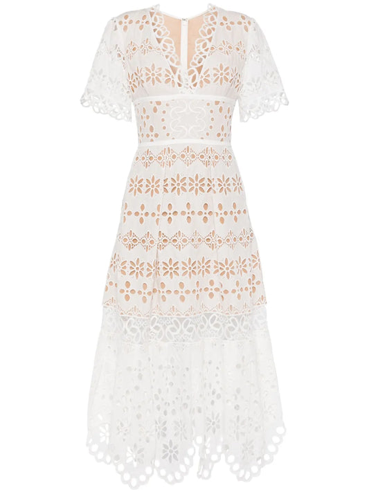 Broderie Anglaise Midi Dress
