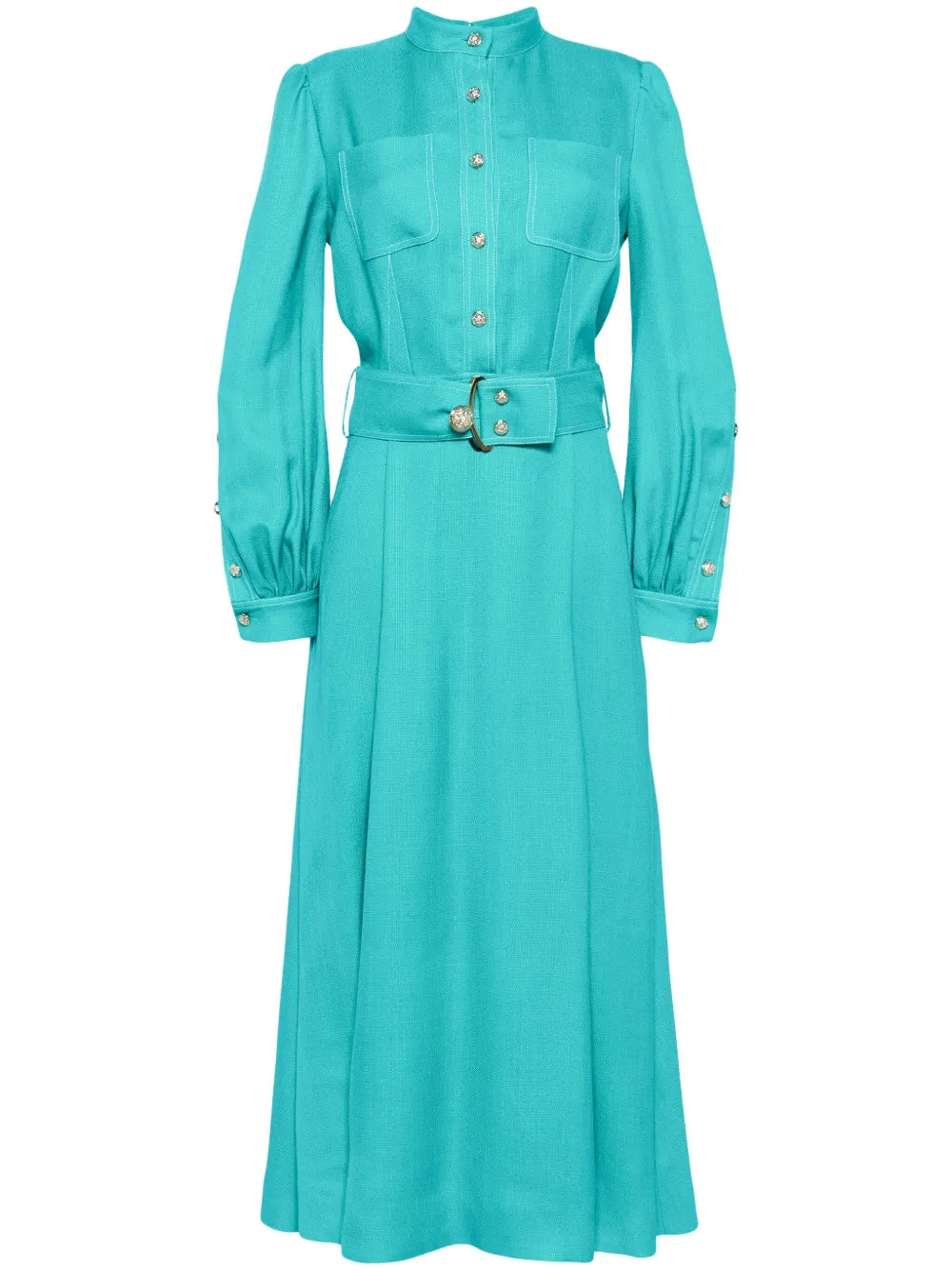 A-Line Belted Maxi Dress