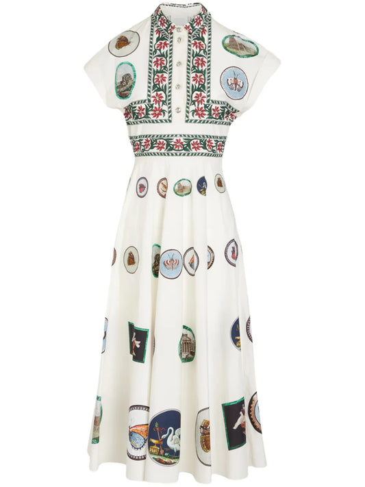Micromosaic Midi Dress
